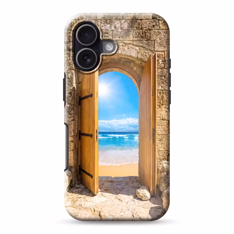 Telefoonhoesje Toughcase - Deur - Strand - Zee — 1