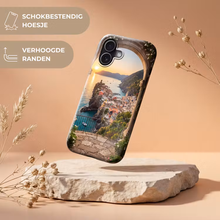 Telefoonhoesje Toughcase - Dorp - Zee - Zonsondergang — 5