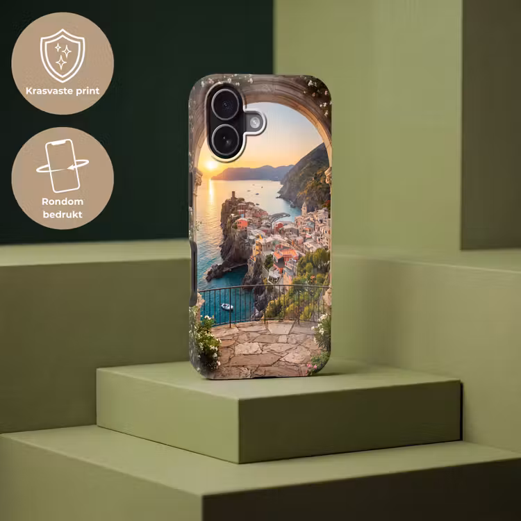 Telefoonhoesje Toughcase - Dorp - Zee - Zonsondergang — 7