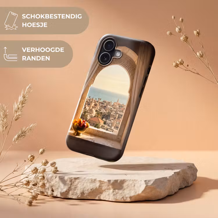 Telefoonhoesje Toughcase - Raam - Stad - Zee — 5