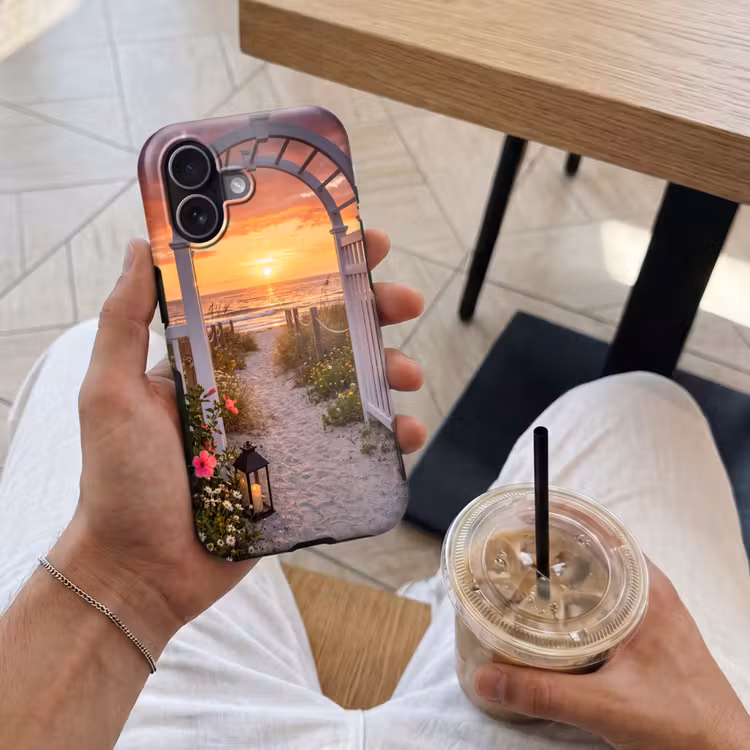 Telefoonhoesje Toughcase - Zee - Pad - Bloemen — 4