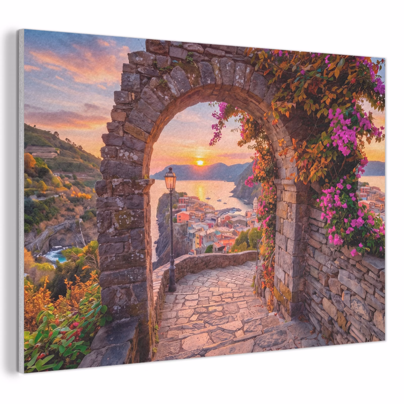 Akoestisch schilderij - Boog - Kust - Zonsondergang — 1