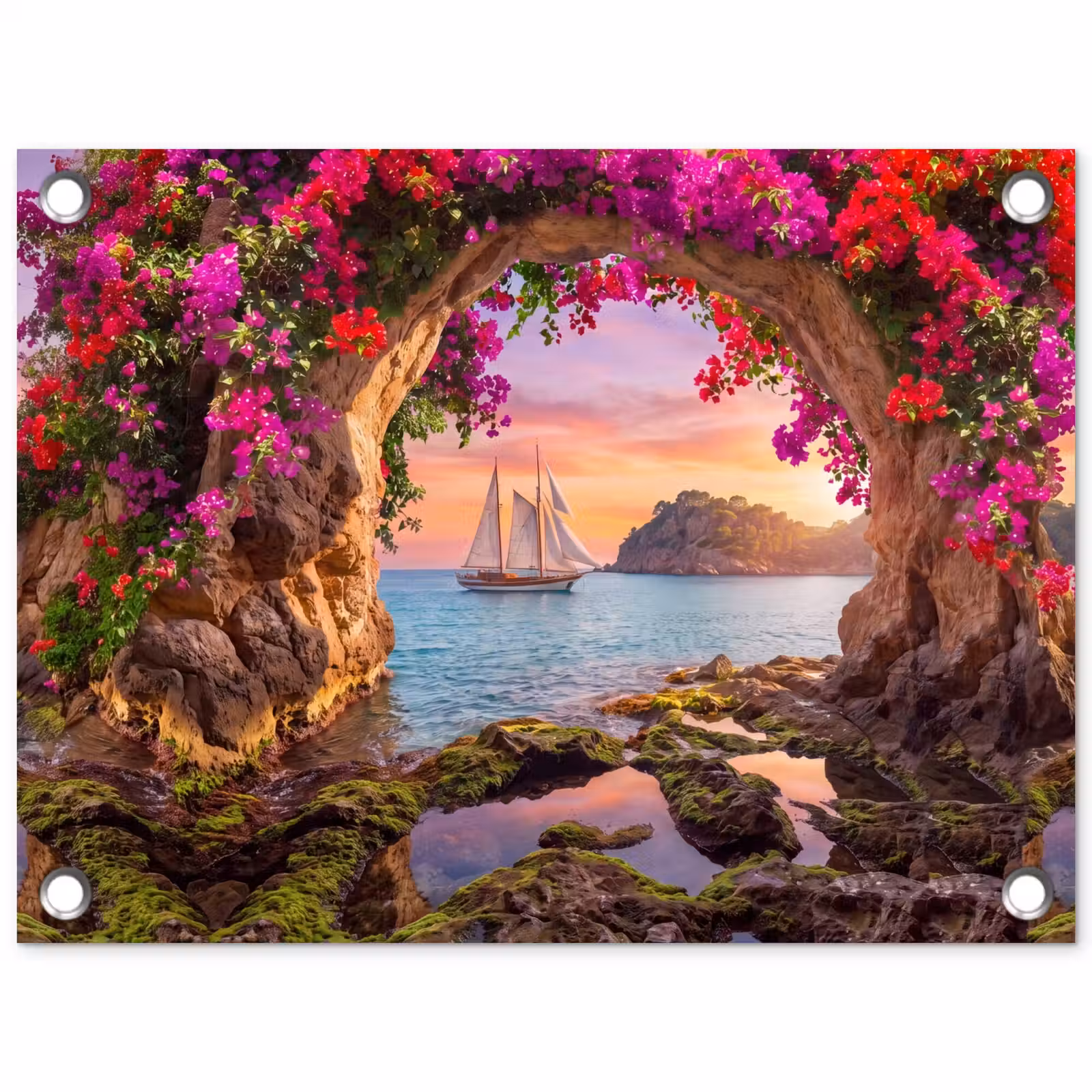 Tuinposter - Zeilboot - Kust - Natuur — 1