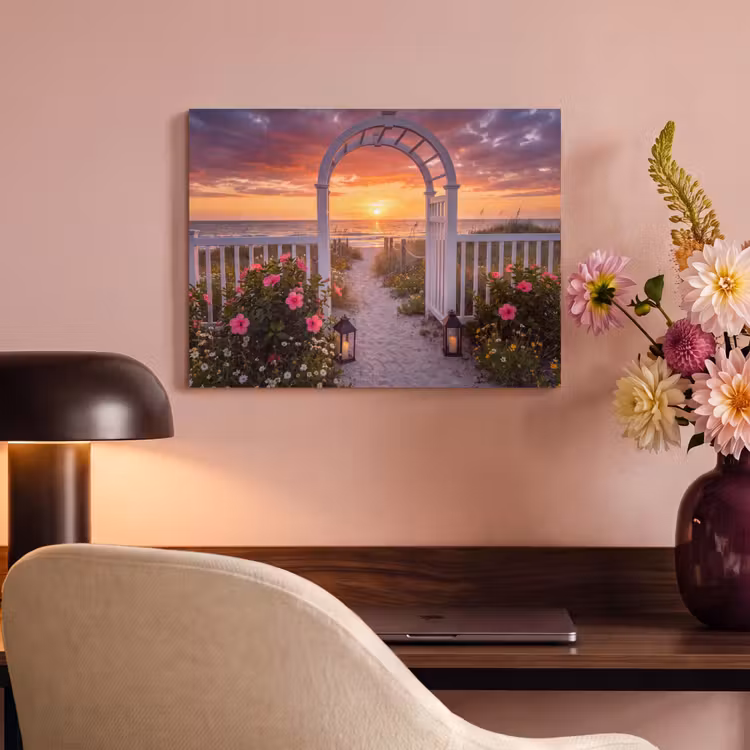 Akoestisch schilderij - Zee - Pad - Bloemen — 4