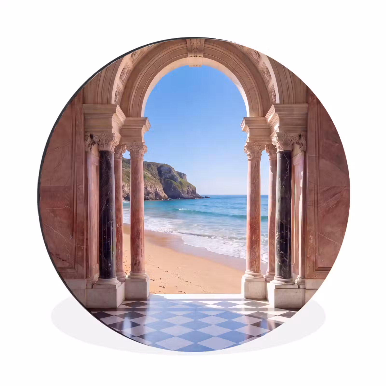 Muurcirkel aluminium - Boog - Strand - Zee — 1