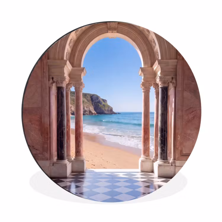 Muurcirkel aluminium - Boog - Strand - Zee — 1