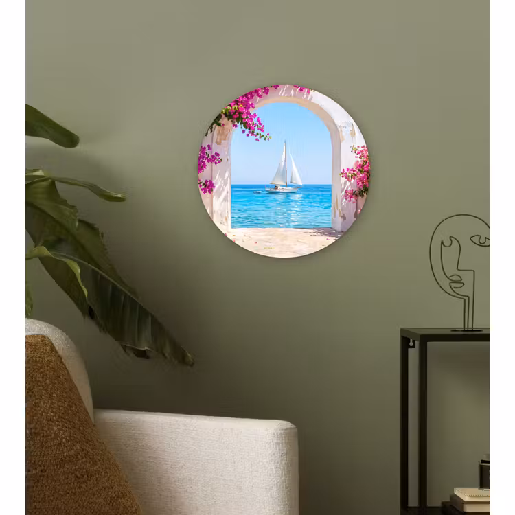 Muurcirkel glas - Bloemen - Zee - Zomer — 3