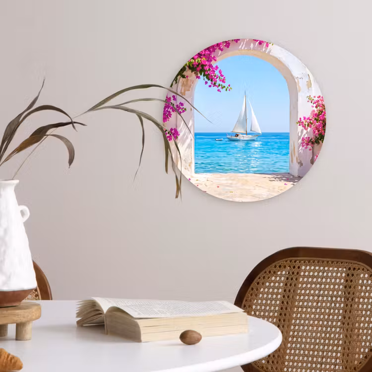 Muurcirkel glas - Bloemen - Zee - Zomer — 4