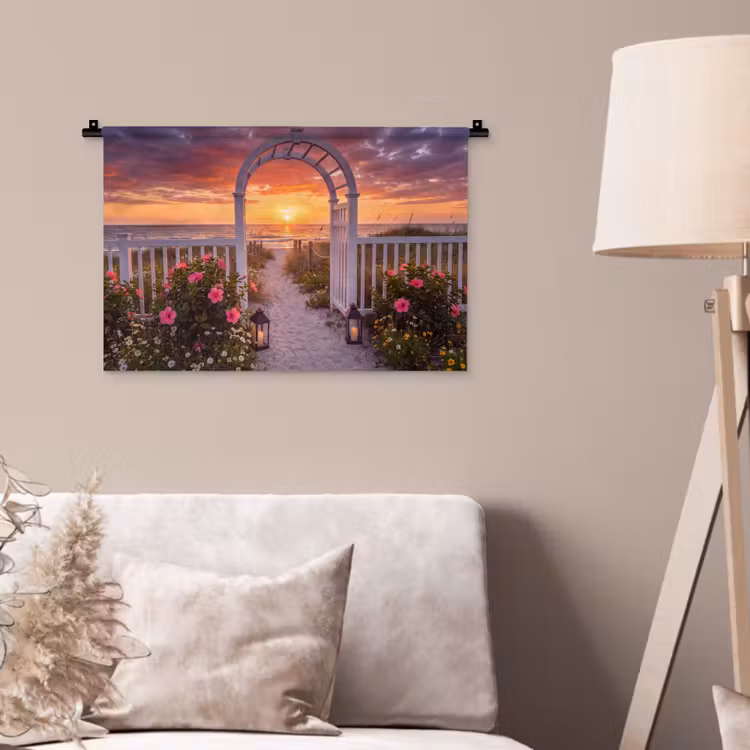 Wandkleed - Zee - Pad - Bloemen — 2