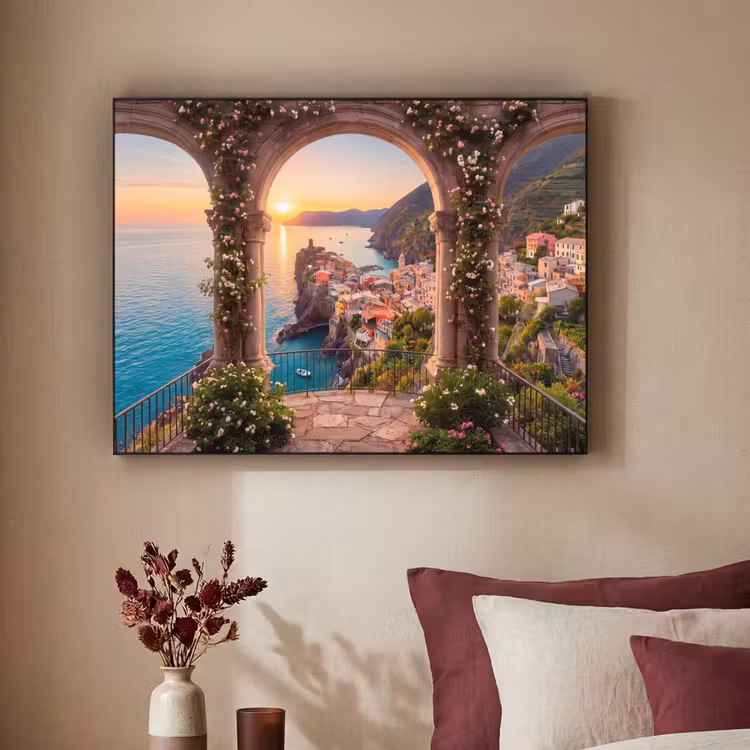 Art frame - Dorp - Zee - Zonsondergang — 3
