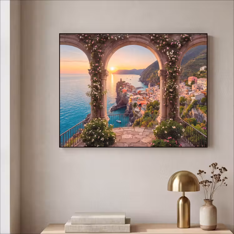 Art frame - Dorp - Zee - Zonsondergang — 5