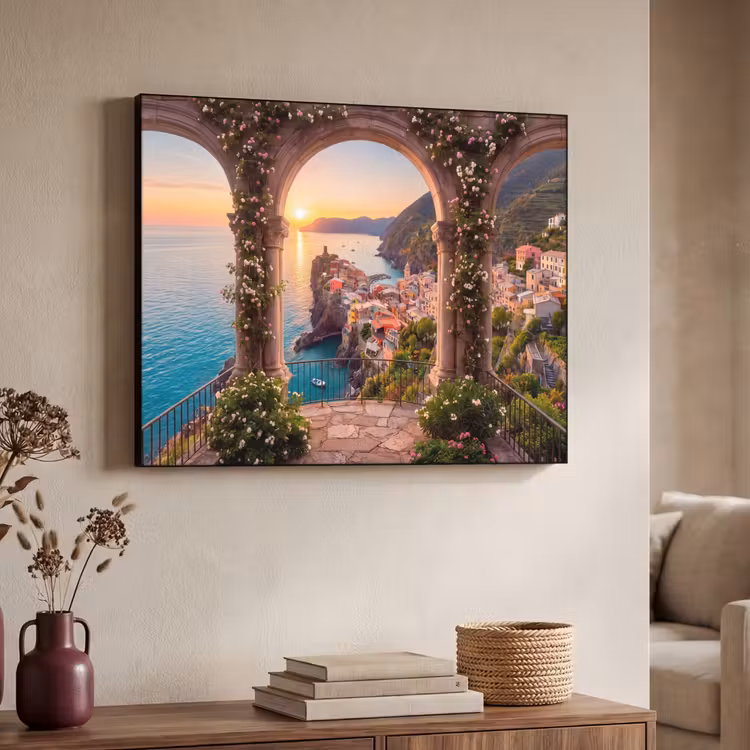 Art frame - Dorp - Zee - Zonsondergang — 7
