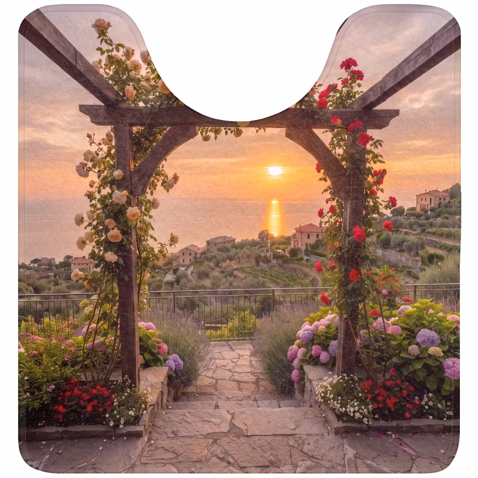 WC Mat - Pergola - Zee - Zonsondergang — 1