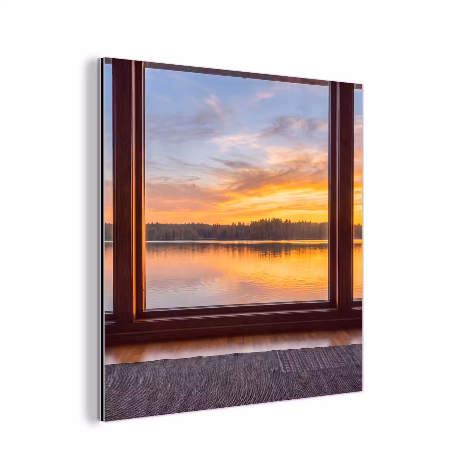 Aluminium schilderij - Raam - Meer - Natuur — 1