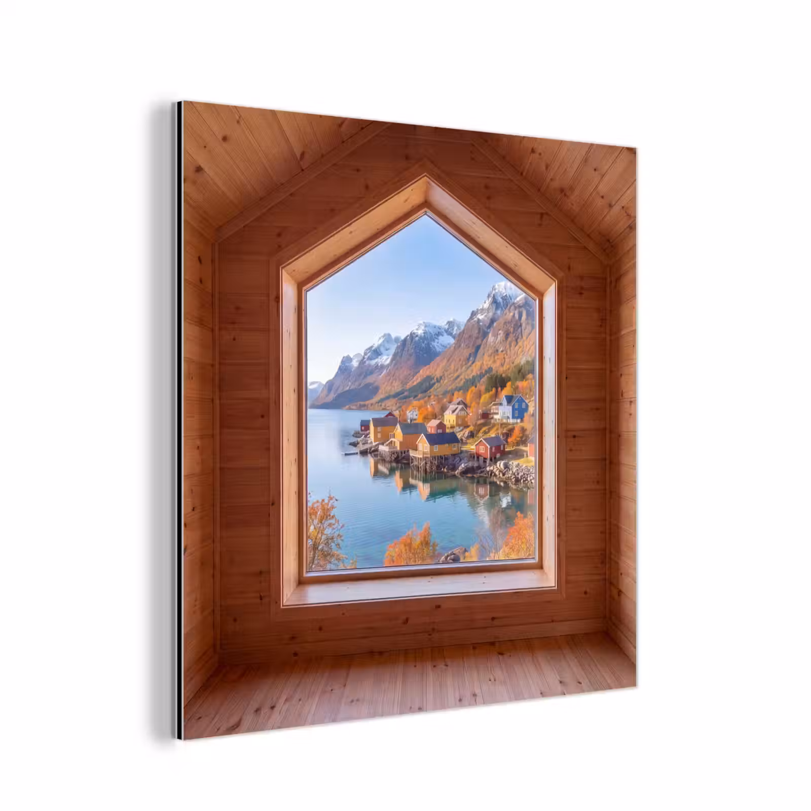 Aluminium schilderij - Uitzicht - Fjord - Herfst — 1