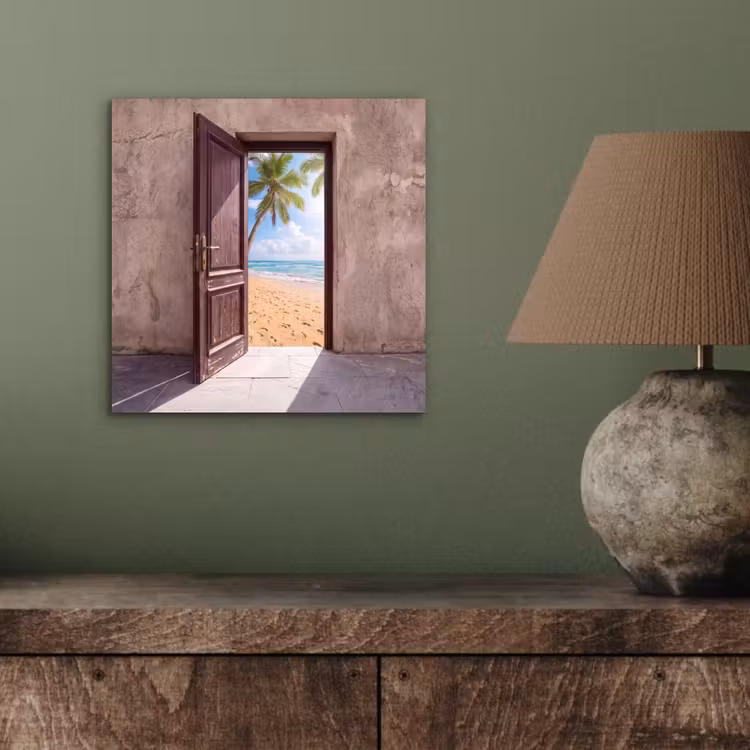 Aluminium schilderij - Deur - Zee - Zomer — 3