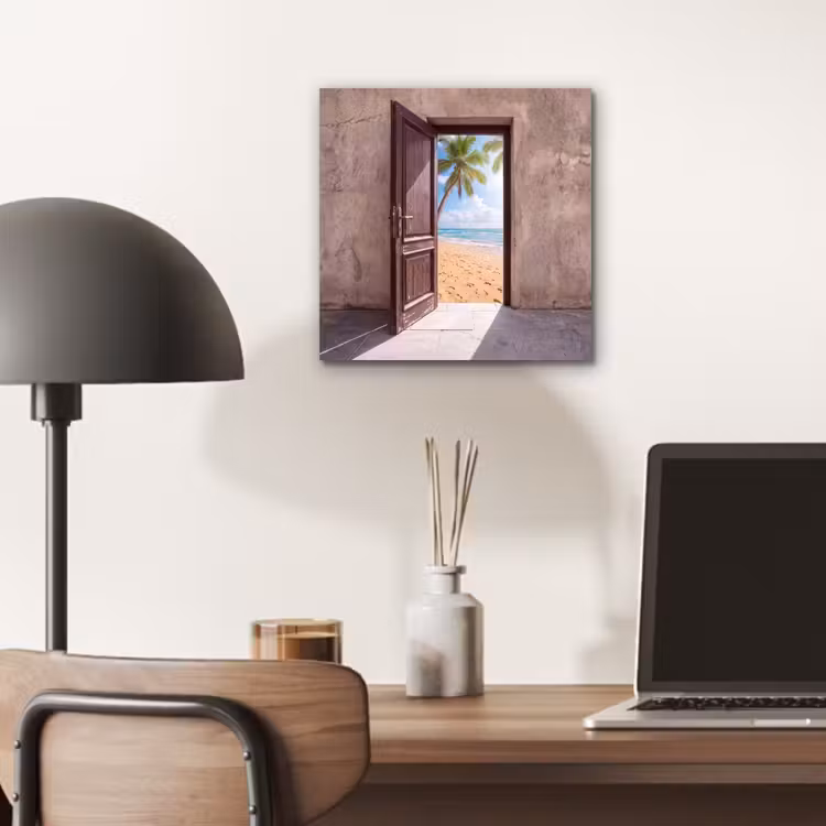 Aluminium schilderij - Deur - Zee - Zomer — 6