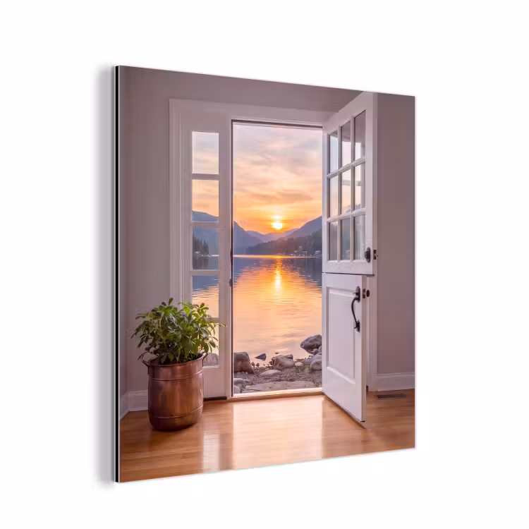 Aluminium schilderij - Meer - Zonsondergang - Natuur — 1