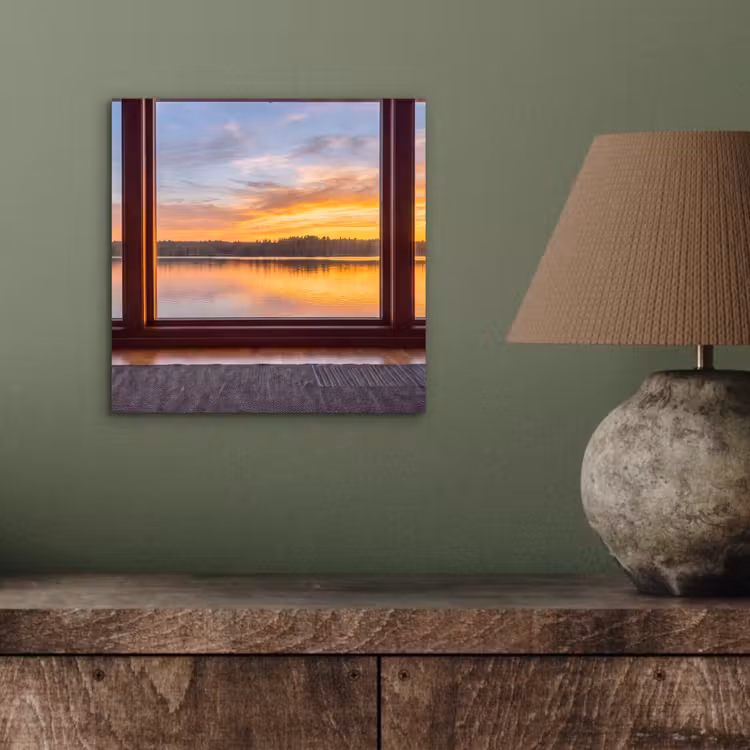 Aluminium schilderij - Raam - Meer - Natuur — 3