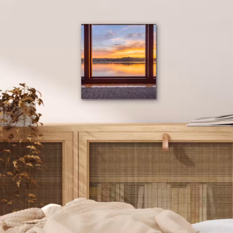 Aluminium schilderij - Raam - Meer - Natuur — 4