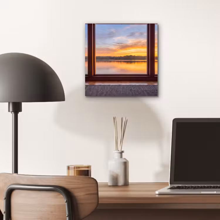 Aluminium schilderij - Raam - Meer - Natuur — 6