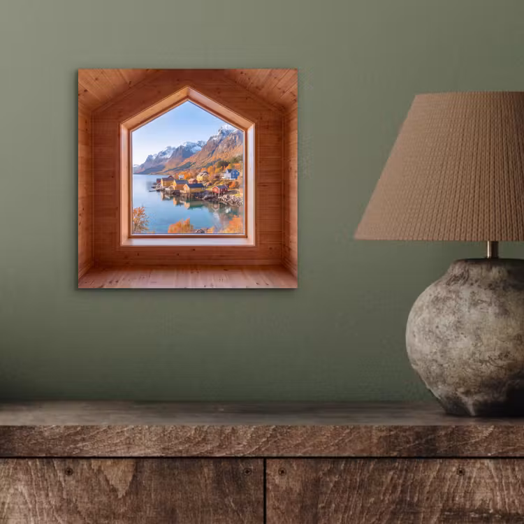 Aluminium schilderij - Uitzicht - Fjord - Herfst — 3