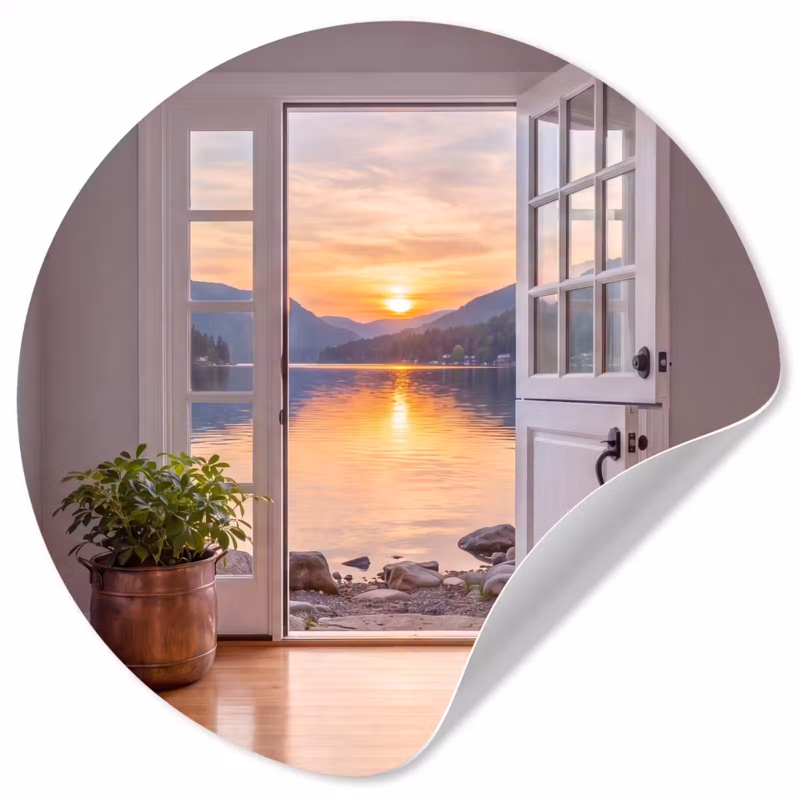 Behangcirkel - Meer - Zonsondergang - Natuur — 1