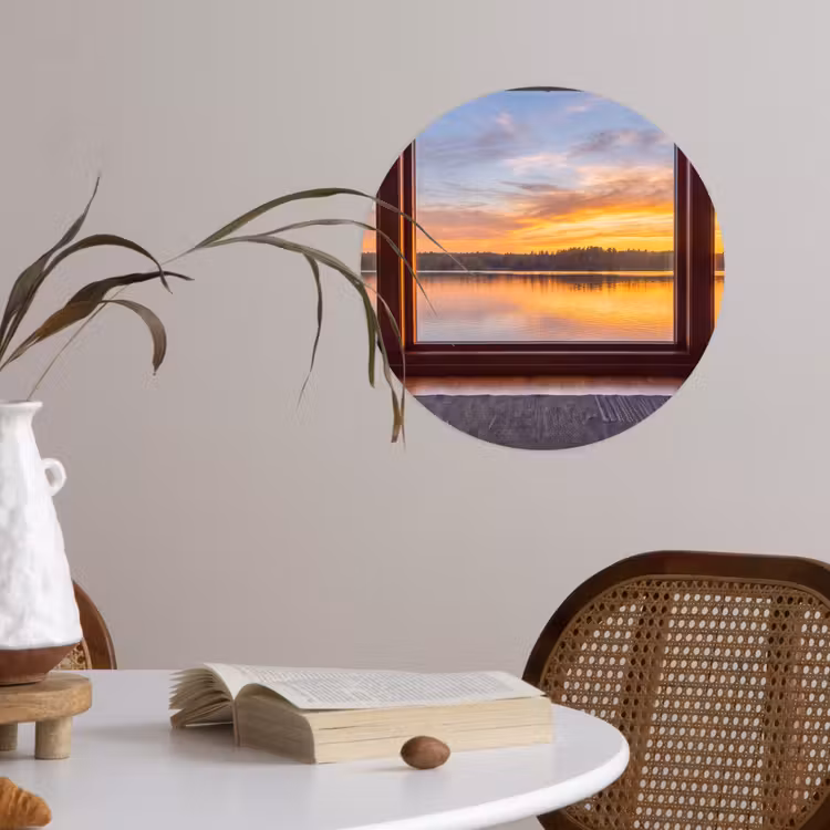Behangcirkel - Raam - Meer - Natuur — 4