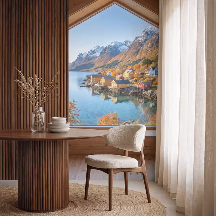 Behang - Uitzicht - Fjord - Herfst — 4