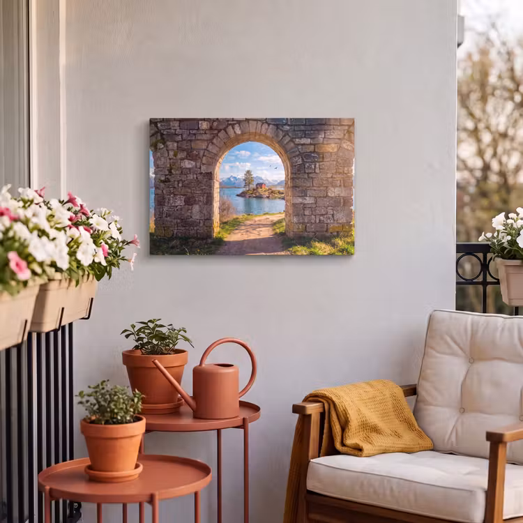Buiten canvas - Huis - Meer - Bergen — 3