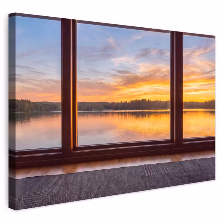 Buiten canvas - Raam - Meer - Natuur — 1