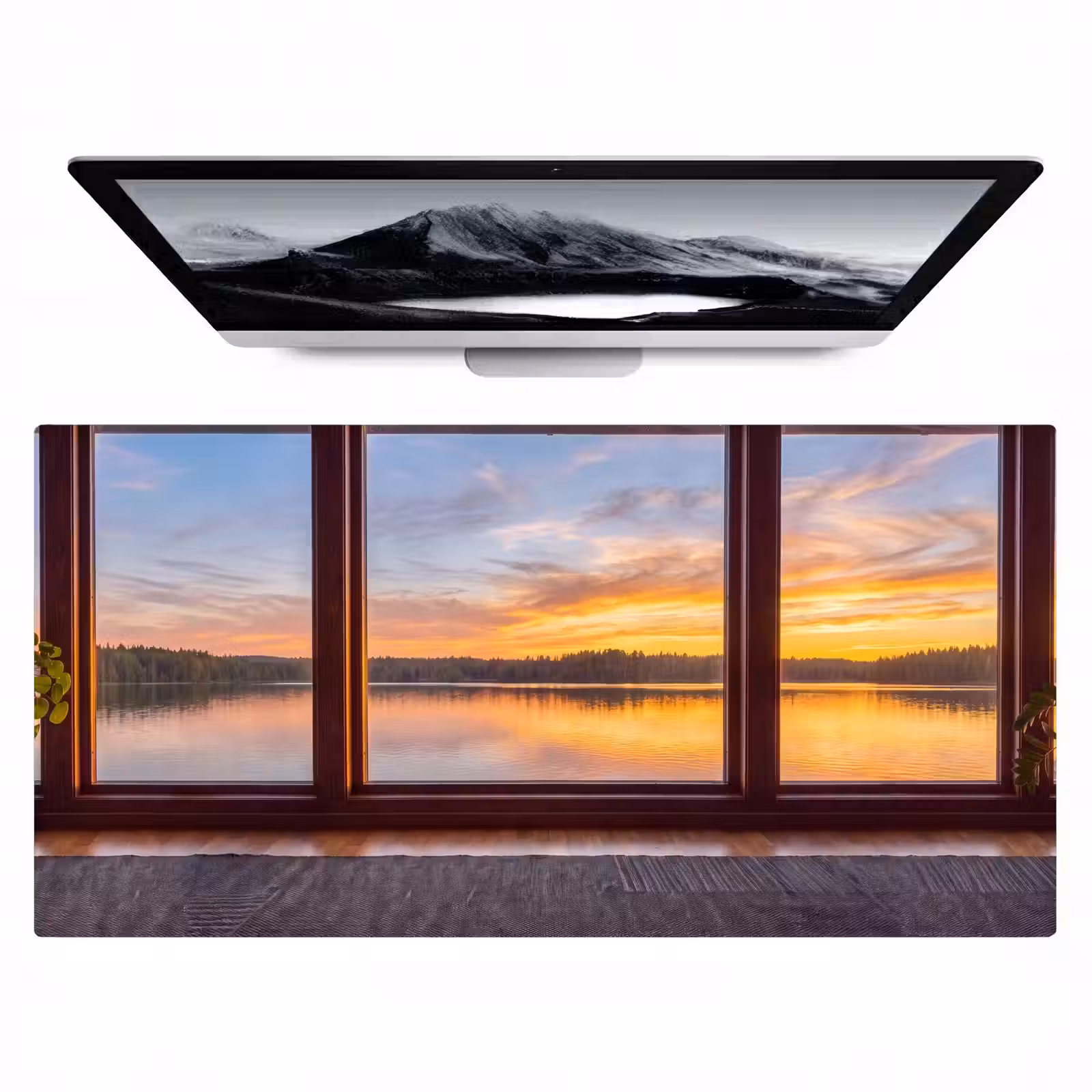 Bureau onderlegger - Raam - Meer - Natuur — 1