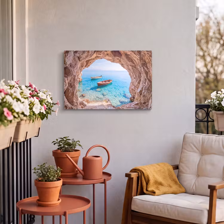 Buiten canvas - Grot - Zee - Boten — 3