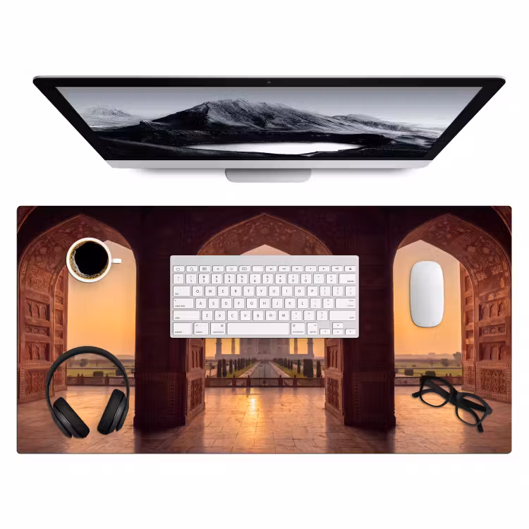 Bureau onderlegger - Monument - Zonsondergang - Goud — 4