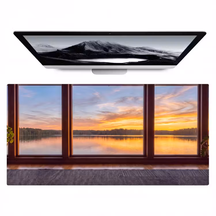 Bureau onderlegger - Raam - Meer - Natuur — 1