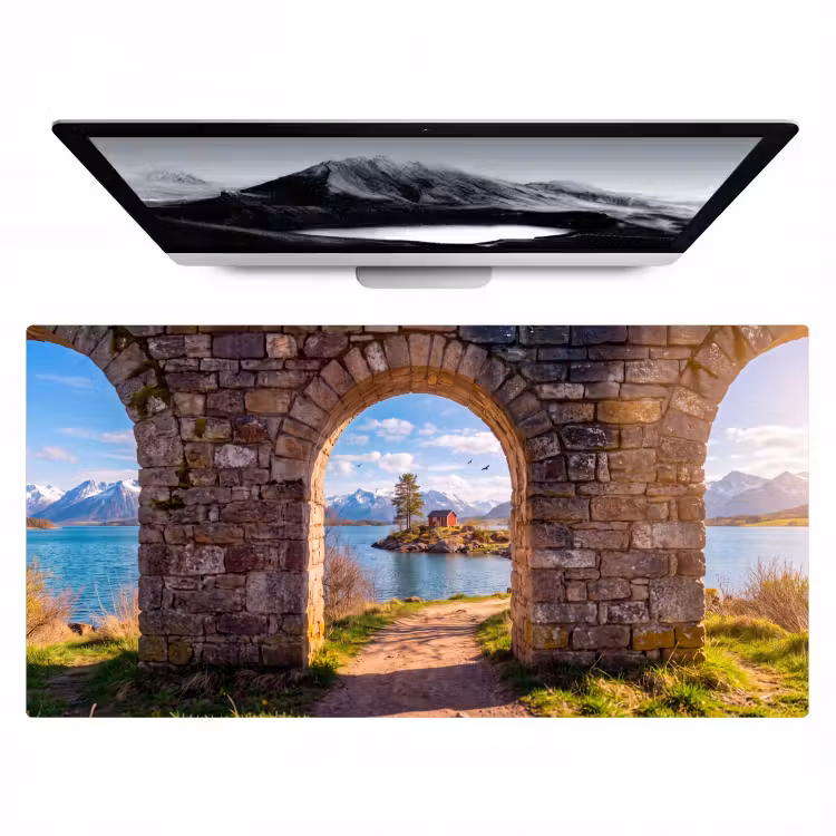 Bureau onderlegger - Huis - Meer - Bergen — 1