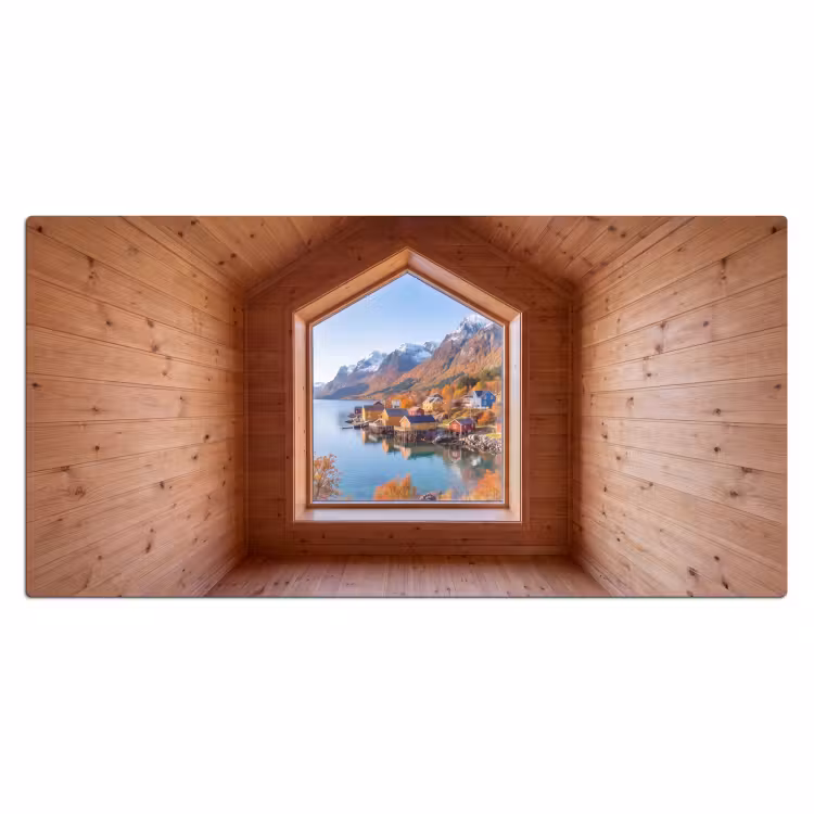 Bureau onderlegger - Uitzicht - Fjord - Herfst — 2