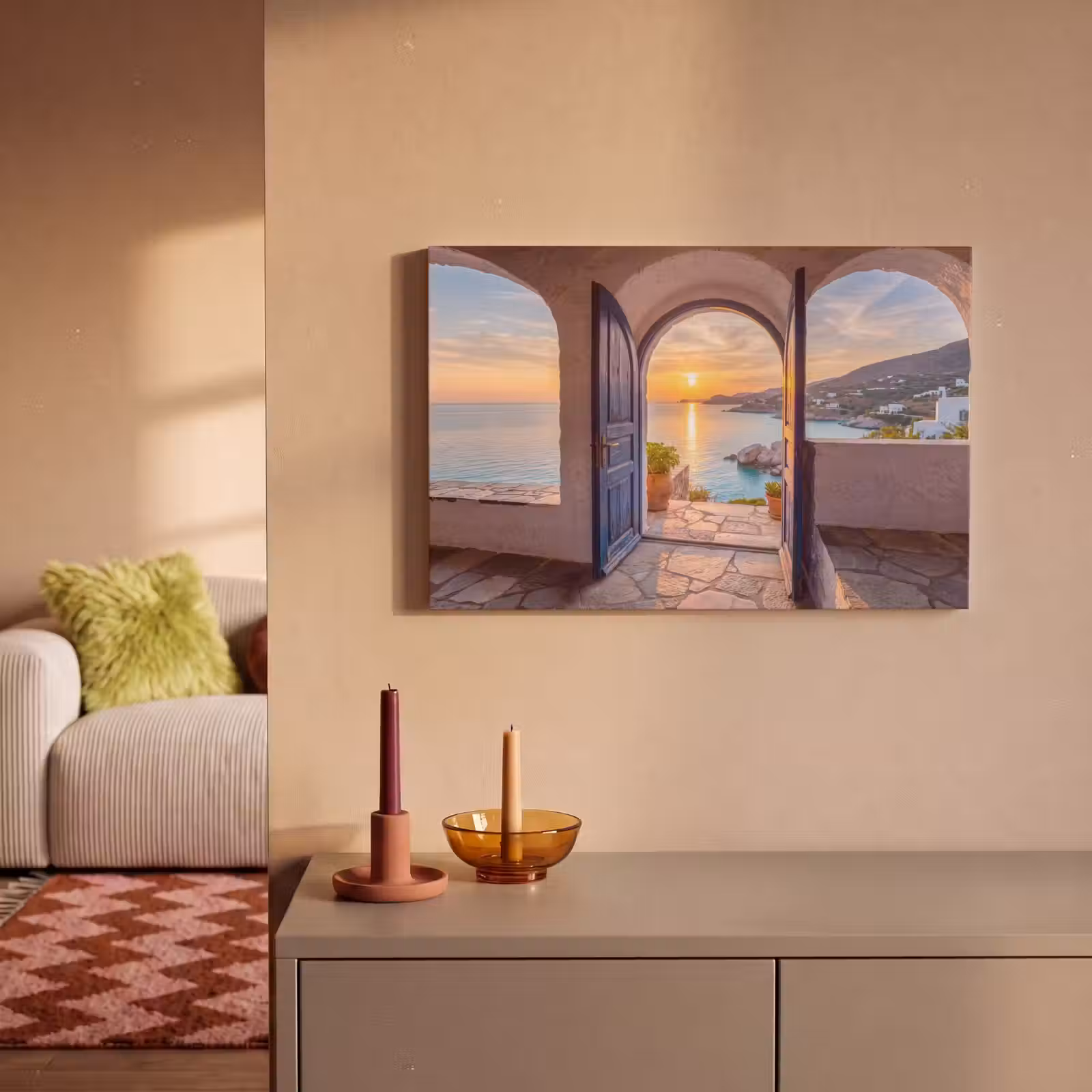 Canvas schilderij - Open deur - Zee — 1