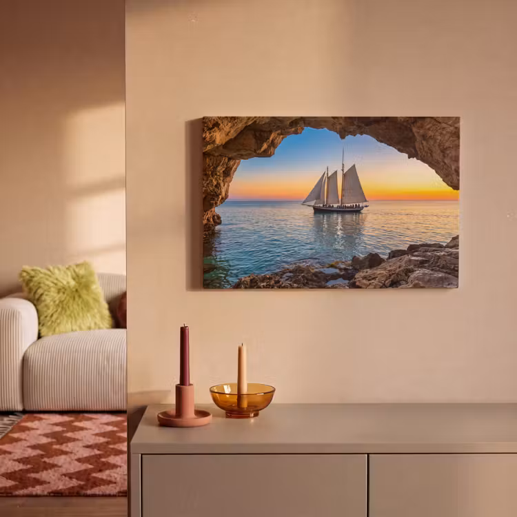 Canvas schilderij - Zeilboot - Zonsondergang - Zee — 1