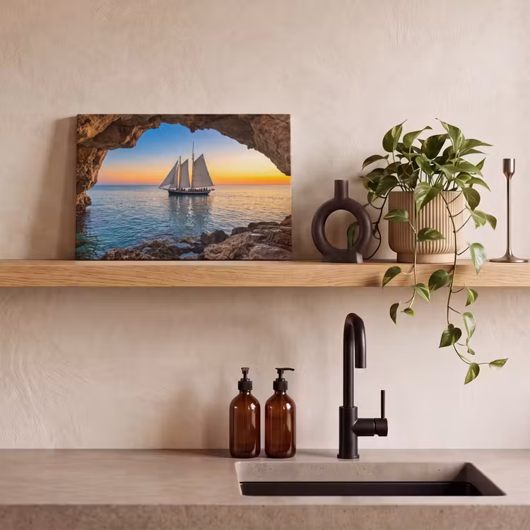 Canvas schilderij - Zeilboot - Zonsondergang - Zee — 2