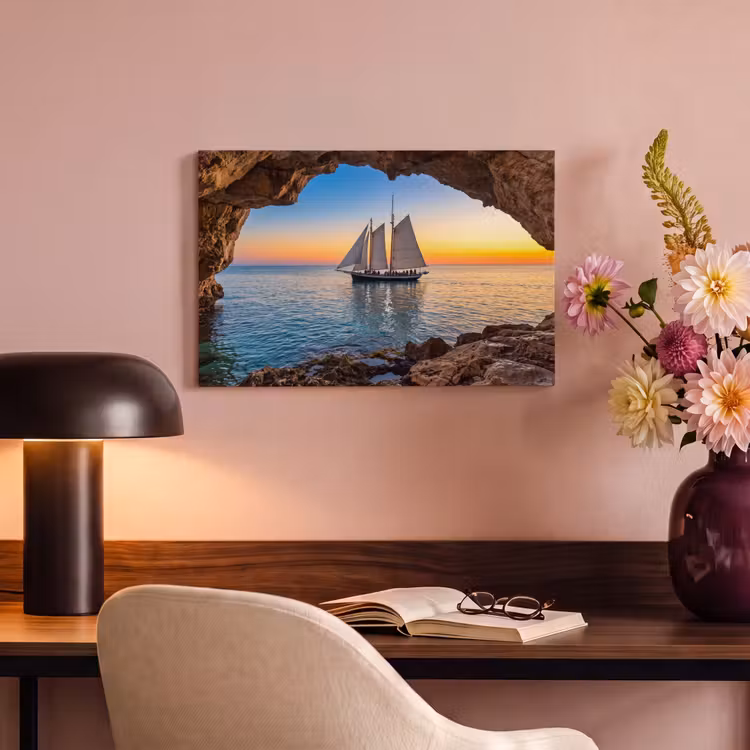 Canvas schilderij - Zeilboot - Zonsondergang - Zee — 3