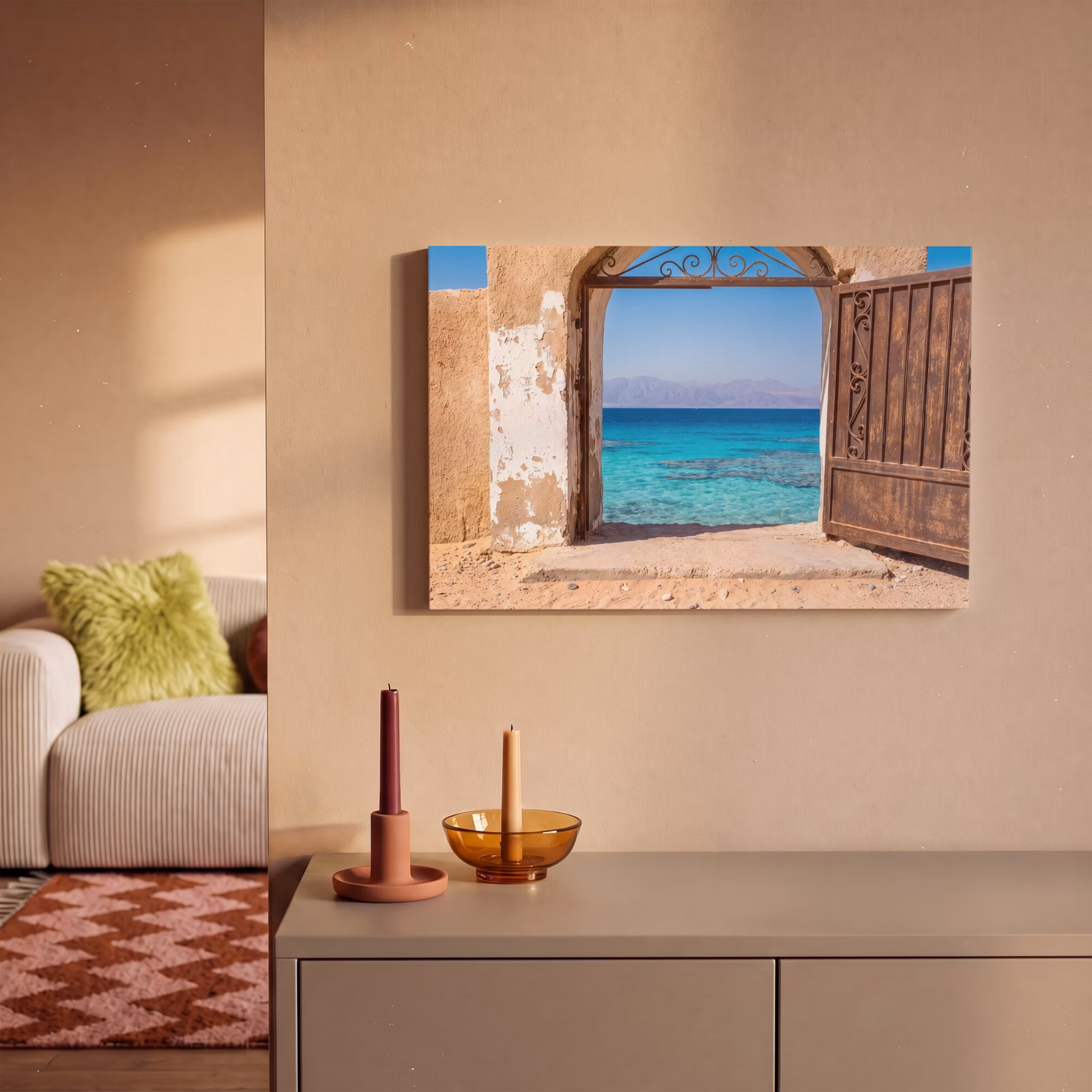 Canvas schilderij - Poort - Zee - Natuur — 1