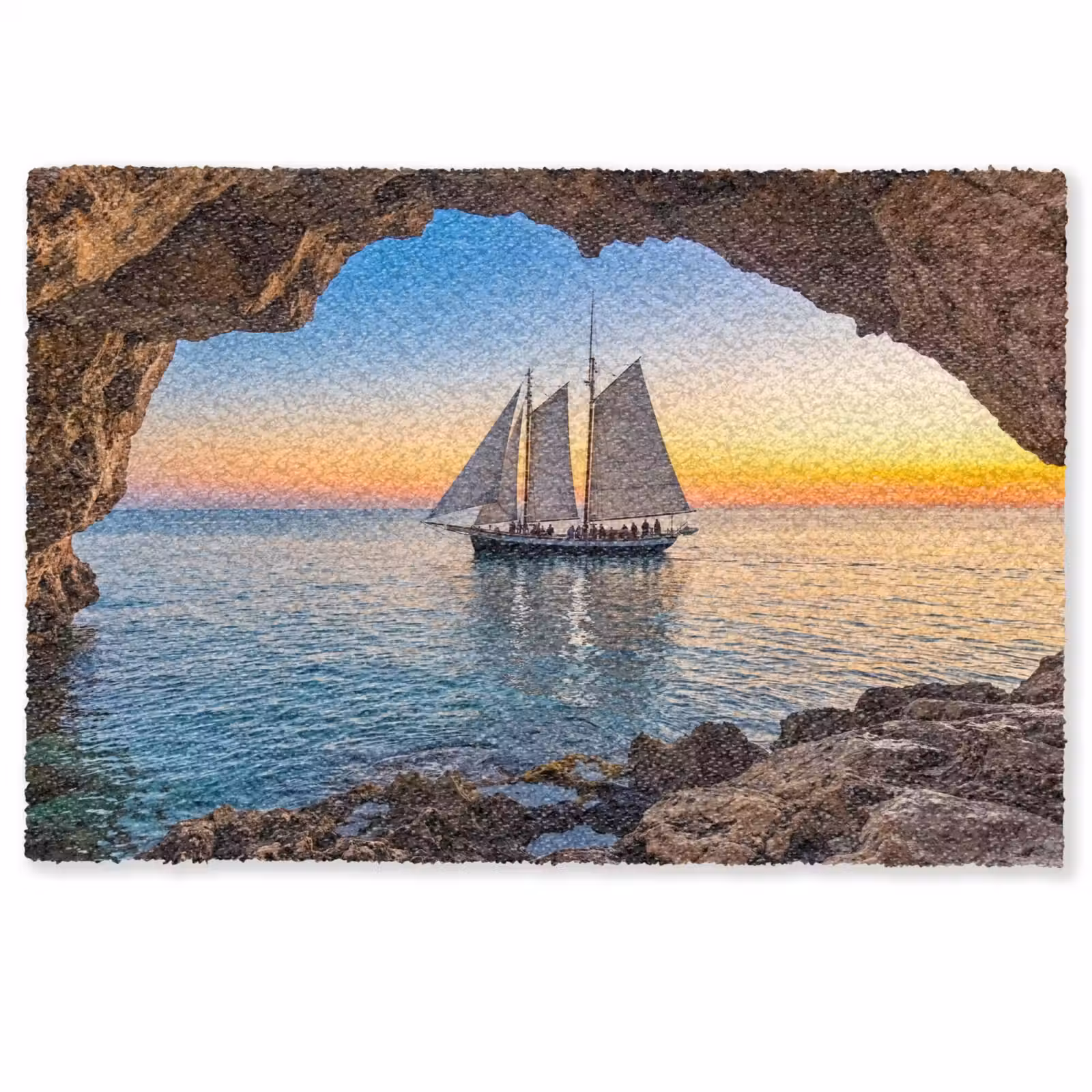 Deurmat - Zeilboot - Zonsondergang - Zee — 1