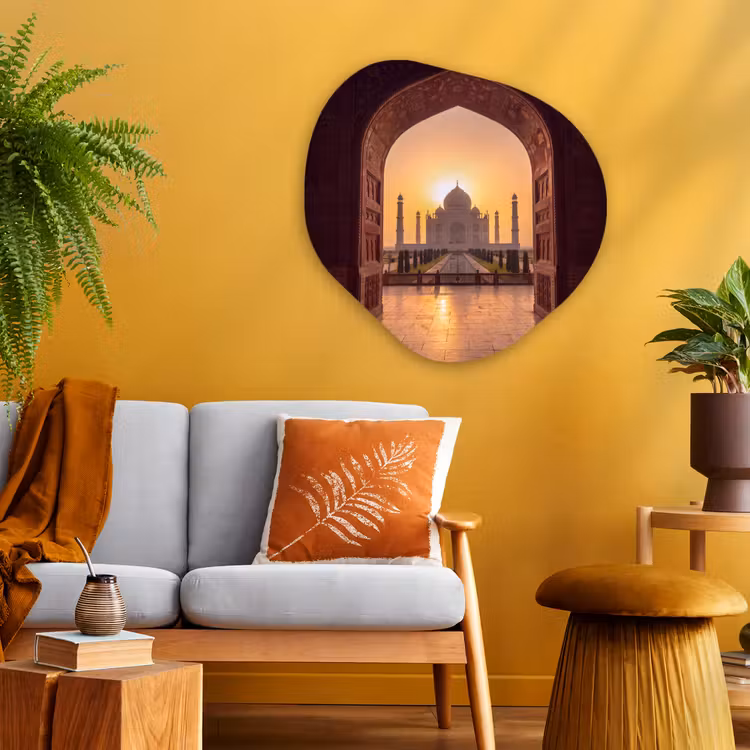 Organisch schilderij glas - Monument - Zonsondergang - Goud — 3