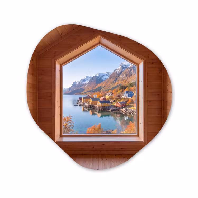 Organisch schilderij glas - Uitzicht - Fjord - Herfst — 1