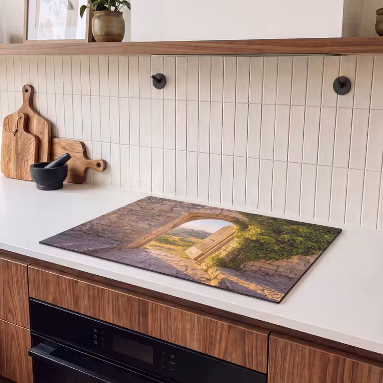 Inductiebeschermer & spatscherm (2in1) - Architectuur - Landschap - Zonlicht — 3
