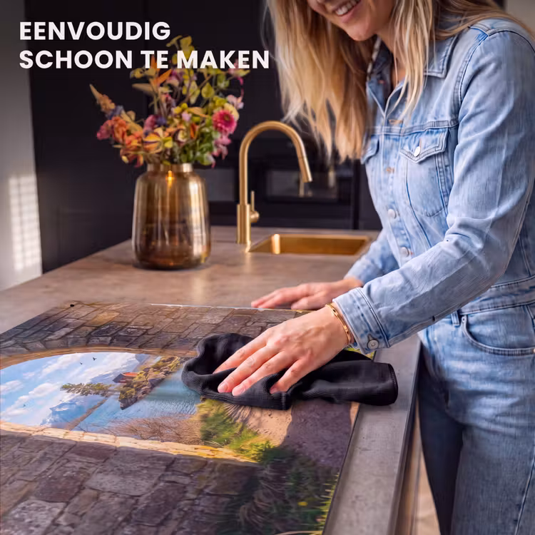 Inductiebeschermer & spatscherm (2in1) - Huis - Meer - Bergen — 5