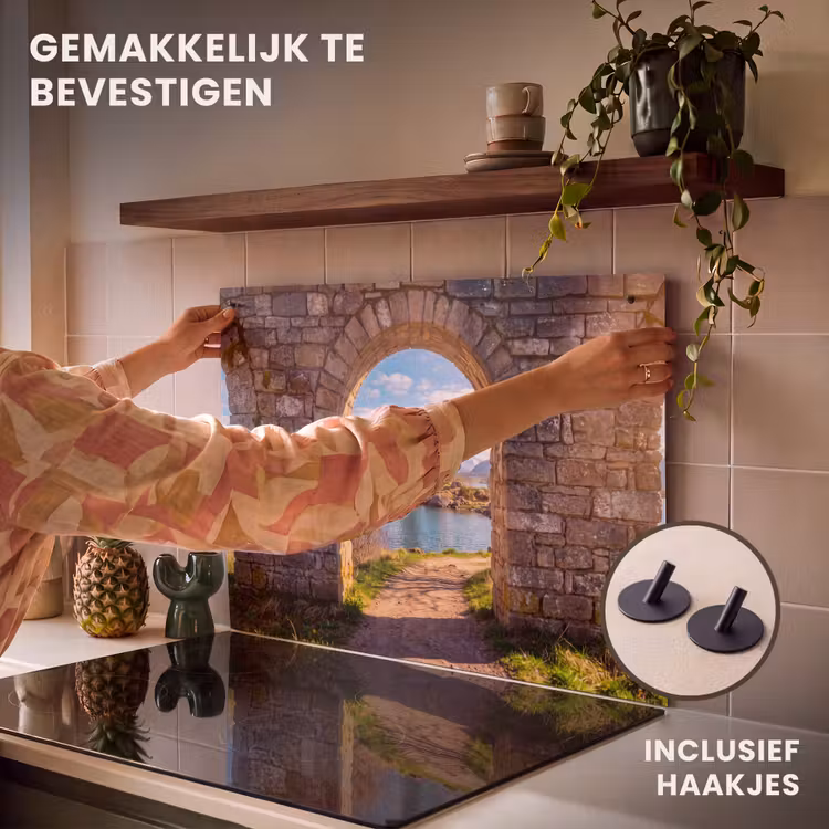 Inductiebeschermer & spatscherm (2in1) - Huis - Meer - Bergen — 7