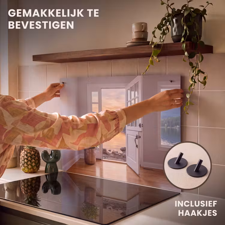 Inductiebeschermer & spatscherm (2in1) - Meer - Zonsondergang - Natuur — 7