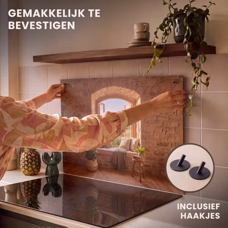 Inductiebeschermer & spatscherm (2in1) - Vensterbank - Uitzicht - Natuur — 7